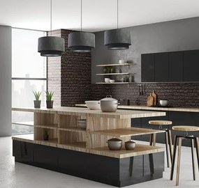 Szara lampa wisząca z zamszowym abażurem - 5X S429 M2-W86