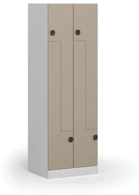 Szafka ubraniowa Z, 4-drzwiowa, 1850 x 600 x 500 mm, zamek kodowy, drzwi beżowe