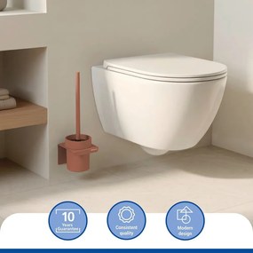 Brązowa plastikowa szczotka do WC z mocowaniem Turbo-loc bez wiercenia Lizan – Wenko