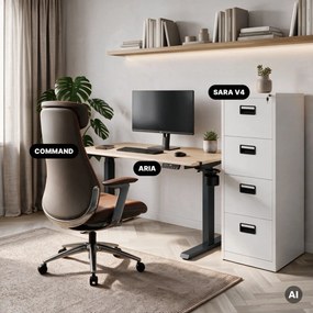 Biurko elektryczne z regulacją wysokości ergonomiczne antracytowe/dąb sonoma,1200x600 mm: ARIA