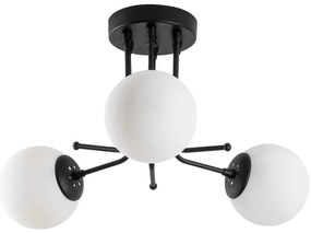 Czarna lampa sufitowa ze szklanym kloszem ø 15 cm Daisy – Opviq lights