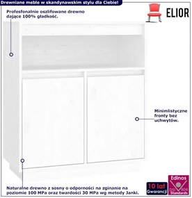 Biała drewniana szafka z otwartą półką - Piwi 3X