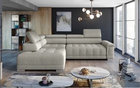 Narożnik CAMPO L z elektryczną regulacją siedziska Lewostronny w tkaninie MEMPHIS 04 WERSAL