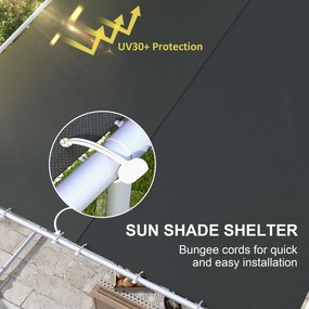 Outsunny Mobilny Pavilon, z kołami, z workami z piaskiem, stalowy stelaż, 3x3m, Szary