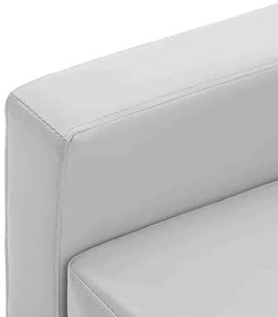 3-osobowa biała sofa z ekoskóry z podnóżkiem - Lencor 4Q