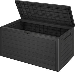 Pojemnik do przechowywania WOODEBOX, 280L, 120x46x57cm, antracytowa Prosperplast