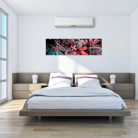 Abstrakcyjny obraz egzotycznych kwiatów (170x50 cm)