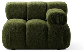 Zielony moduł sofy z materiału bouclé (prawostronny) Bellis – Micadoni Home