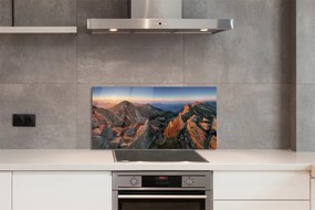 Szklany Panel Góry w Blasku Zachodu