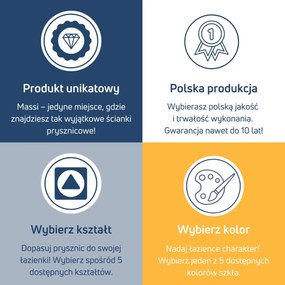 Ścianka prysznicowa WALK IN FIX niebieska prostokątna 8 mm Molis Classic Blue MASSI | rożne rozmiary : Kolor profili kabiny - złoty szczotkowany, Szerokość ścianki - 70 cm, Typ montażu - WALK in FIX (Do ściany)