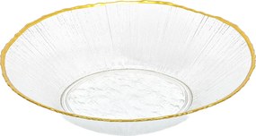 Szklany talerz głeboki ze złotą obwódką DATURA, 20 cm