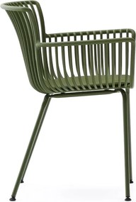Ciemnozielone metalowe krzesło ogrodowe Surpika – Kave Home