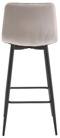 Ciemnobeżowe krzesło barowe NADO VELVET z czarnymi nogami