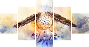 Obraz - Łapacz snów z piórami (125x70 cm)