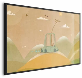Plakat Podróżująca żyrafa 42x29,7 cm z ramą czarną bez marginesu ARTGEIST B