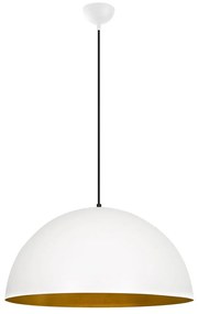 Biała lampa wisząca z metalowym kloszem ø 60 cm Sivani – Opviq lights