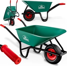Taczka GREG z plastikową kuwetą, max. 100l/250kg, zielony/czarny Gardebruk
