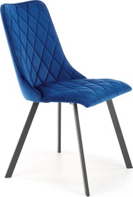 Pikowane krzesło do jadalni z tkaniny velvet K450