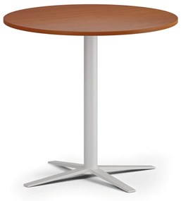 Stolik kawowy AURA, średnica 80 cm, biała podstawa, czereśnia