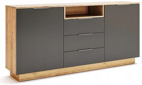 Nowoczesna komoda dąb craft + lava mat - Kyle 12X