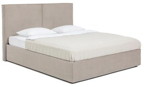 Łóżko tapicerowane dwuosobowe taupe z miejscem do przechowywania z materacem/kratką 180x200 cm Thessa Bold - Bonami Selection