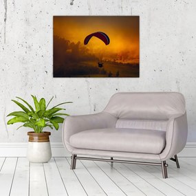 Obraz spadochroniarza o zachodzie słońca (70x50 cm)