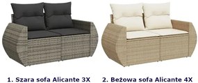 Beżowa dwuosobowa sofa ogrodowa - Alicante 4X