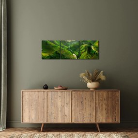Obraz - Tarasy ryżowe Mu Cang Chai (z zegarem) (90x30 cm)