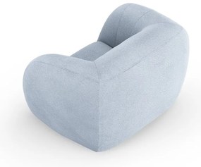 Jasnoniebieski fotel z materiału bouclé Essen – Cosmopolitan Design