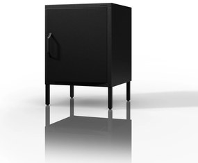 Szafka nocna metalowa na nóżkach czarna, 424x595x400 mm: MIA Modern