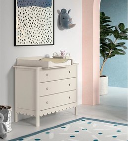 Beżowa komoda dziecięca z przewijakiem 89x90x55 cm Swingo – Vipack