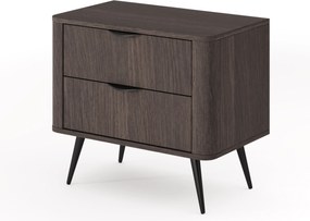 Szafka nocna Edrin 63 cm z szufladami - dąb dunin / czarny