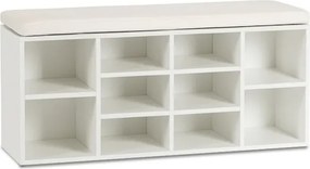 Szafka na Buty z Siedziskiem AXEL 104 cm do Przedpokoju Biała Nowoczesna