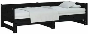 Czarne łóżko rozkładane z litego drewna 2x(80x200) cm - Eluwin 3X
