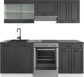 Aneks kuchenny antracytowy dom wiejski/biały 200x60x81.6 r-line