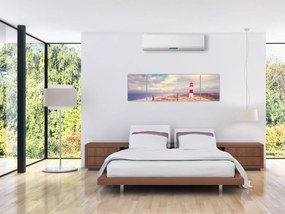 Obraz - Czerwona latarnia morska (170x50 cm)
