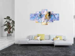 Obraz biegnących koni, obraz olejny (125x70 cm)