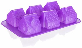 Banquet Forma silikonowa domki Culinaria Violet, 29,5 x 17,5 x 6 cm