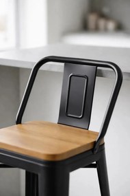 Stoek Torix z oparciem z naturalnego drewna