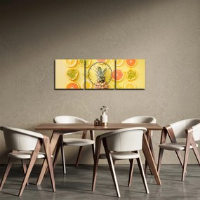Obraz owoców (z zegarem) (90x30 cm)