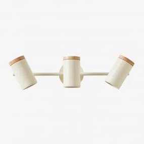 Lampa Ścienna Kierunkowa Z 3 Punktami Świetlnymi Z Żelaza Amaranto Kremowa Tapioca - Sklum