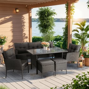 Zestaw mebli ogrodowych ze stołem obiadowym Atlanta, czarny
