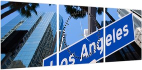 Obraz - Los Angeles (z zegarem) (90x30 cm)