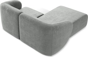 Szary narożnik z tkaniny szenilowej (lewostronny/z szezlongiem) Lani – Makamii