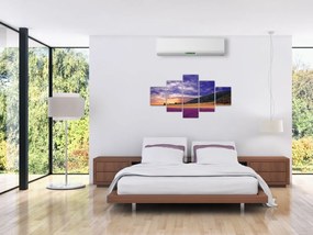 Obraz lawendowej łąki (125x70 cm)