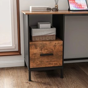 Biurko narożne w stylu industrialnym vintage – 150 x 75 x 50 cm – rustykalny design loftowy