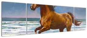 Obraz konia na plaży (170x50 cm)