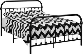 Czarne minimalistyczne łóżko metalowe 180x200 cm D2-N00