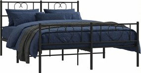 Czarne metalowe łóżko małżeńskie 160x200cm G0-L78