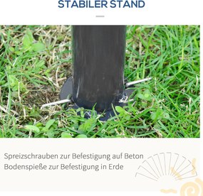 Outsunny Altana Ogrodowa 3x6m Namiot Imprezowy z Podwójnym Dachem i Ścianami Bocznymi Idealna na Zewnątrz Ciemnoszara | Aosom PL